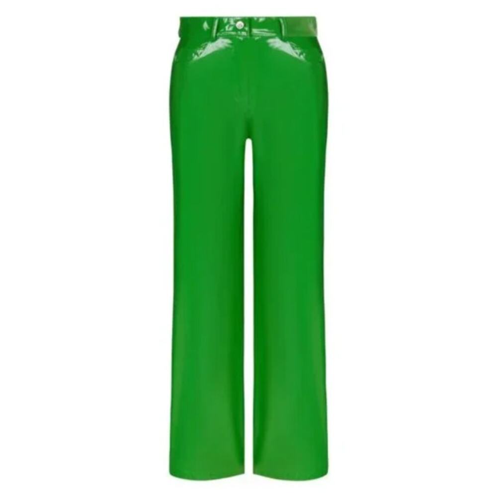 Nocturne Green Vegan Vinyl Pants Size XS 4 - Picture 3 of 9